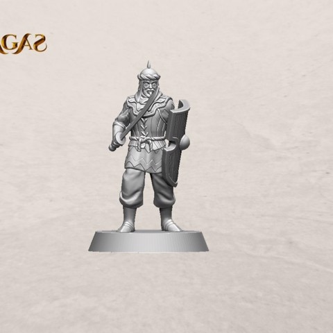 Image of Empire of Jagrad soldier with sword pose 3 miniature – STL file