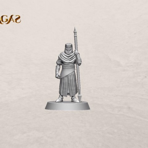 Image of FREE – Night’s Cult soldier with spear pose 1 miniature – STL file