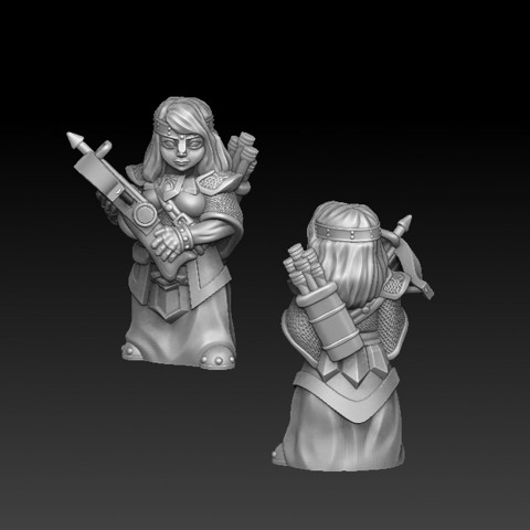 Image of Dwarf female warrior with crossbow