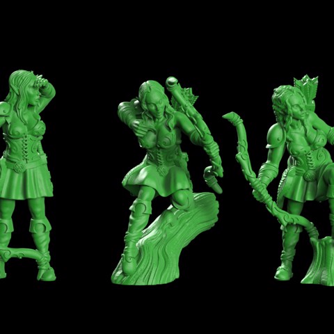 Image of Archer girl wood elf 3D