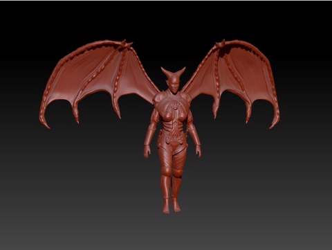 Image of Female Demon Named Beloved for 28mm tabletop games like dnd