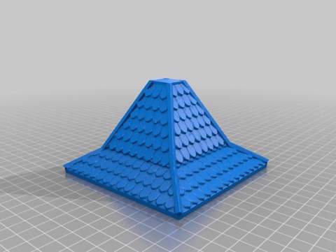 Image of Tall Pyramid Shield Rooftop 4" x 4" for 25/28mm Fantasy Buildings