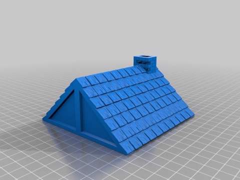 Image of Shingled Rooftop 4in x 4in for 25/28mm Fantasy Buildings