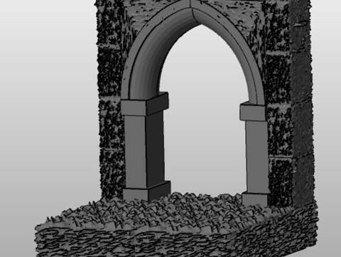 Image of Gothic RPG Tile - 2x2 open archway wall plus floor