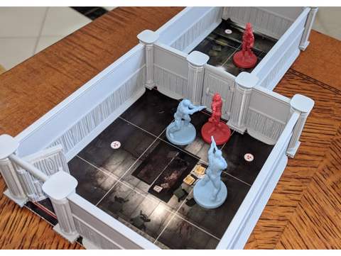 Image of TIL+ Wood Panel Walls and Opening Door for Resident Evil 2 Boardgame
