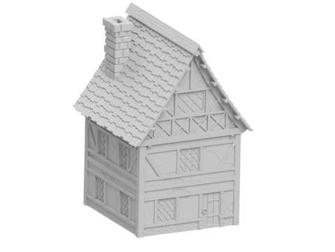 Image of Medieval House made for tabletop scenery 1/28mm scale