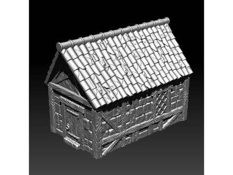 Image of Small medieval house V2, Kickstarter teaser model 3Dlayeredscenery