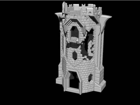 Image of Tabletop Medieval Tower (LOTR, The Hobbit, Ravenhill Inspired)