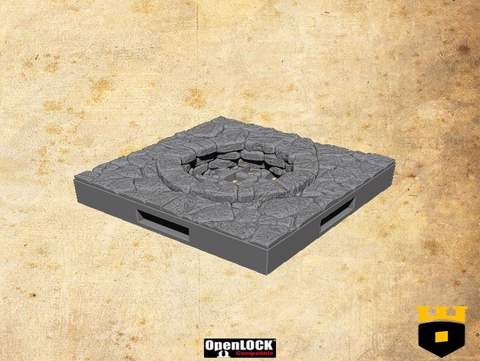 Image of Ancient closed manhole floortile by - 3Dlayeredscenery