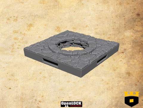 Image of Ancient open manhole floortile by - 3Dlayeredscenery