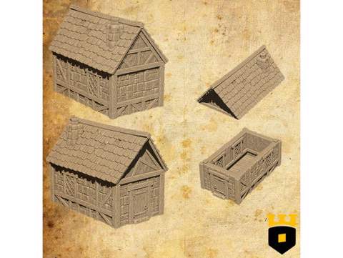 Image of Small medieval house, Kickstarter teaser model 3Dlayeredscenery