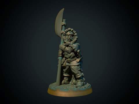 Image of Guard with halberd 28mm (supportless, FDM friendly)