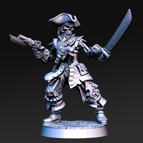 Image of Billy the Bone- Pirate Skeleton - 32mm - DnD