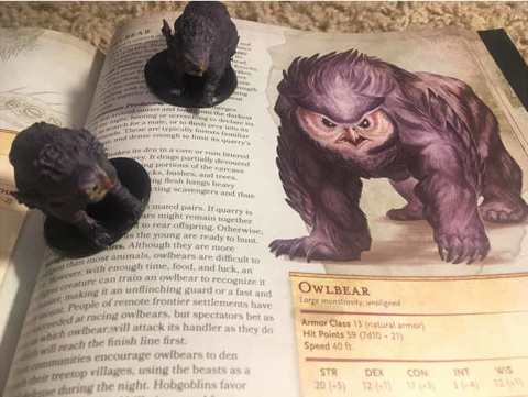 Image of Owlbear through the ages- 5th edition D&D