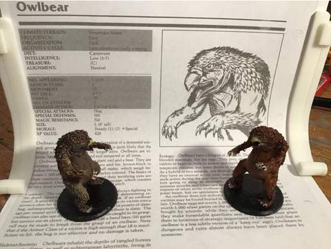 Image of Owlbear through the ages- 2st edition AD&D, Monstrous Compendium Vol. 1