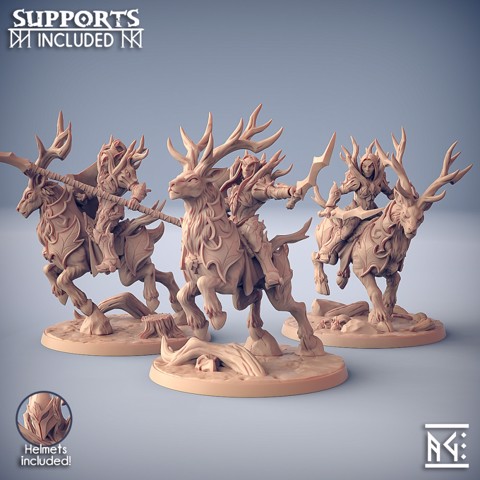 Image of Sylvan Stag Riders - 3 Modular Units with mounts