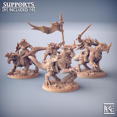 Image of Dragonling Knights - 3 Modular Units with mounts