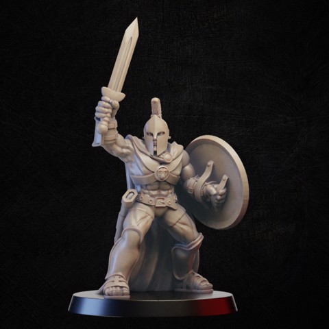 Image of Spartan warrior with sword and sheld