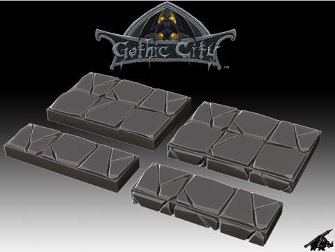 Image of Gothic City Edge Tiles (JOIN our PATREONs)