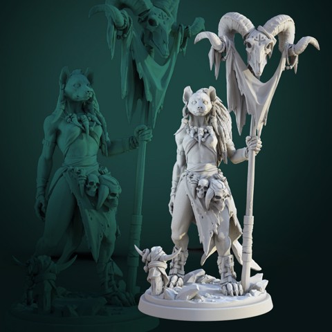 Image of Meirsoa Gnoll Matriarch 32mm and 75mm pre-supported