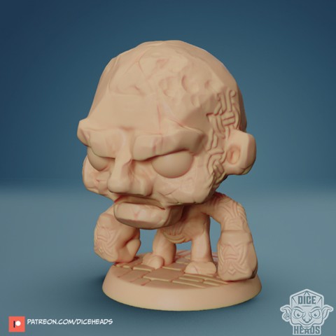 Image of Chibi Stone Golem 24mm PRE-SUPPORTED