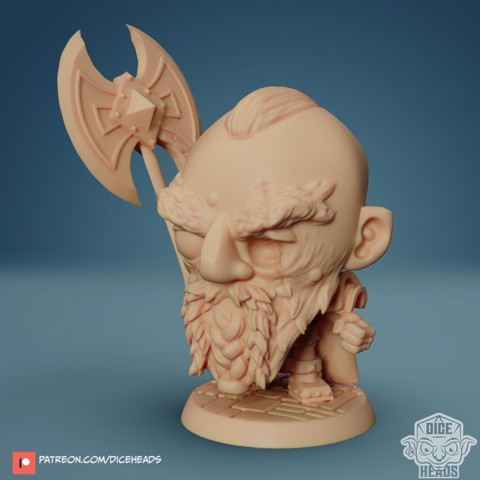 Image of Chibi Dwarf- Uther 24mm PRE-SUPPORTED