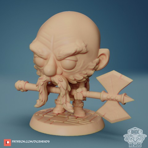 Image of Chibi Dwarf- Mikkelson 24mm PRE-SUPPORTED