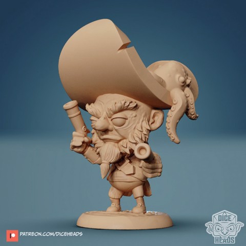 Image of Dwarf Pirate 24mm PRE-SUPPORTED