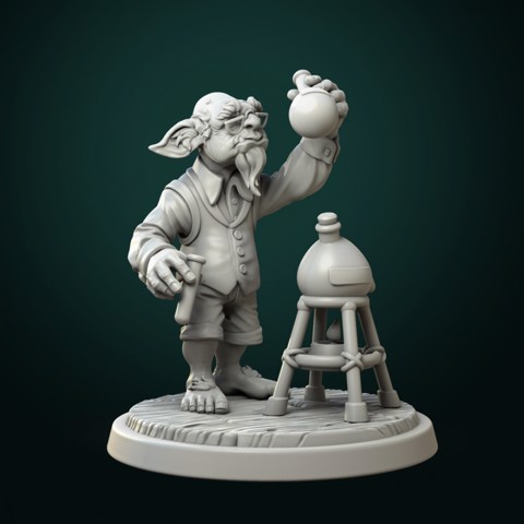 Image of Goblin alchemist pre-supported