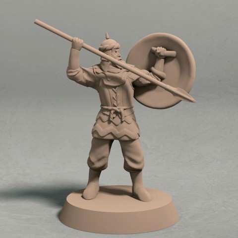 Image of Empire of Jagrad soldier with spear pose 1 miniature – STL file