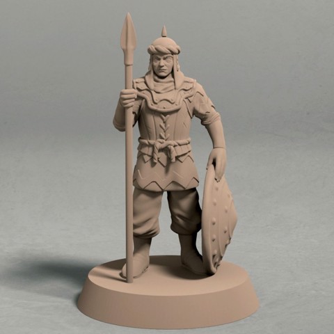 Image of Empire of Jagrad soldier with spear pose 2 miniature – STL file