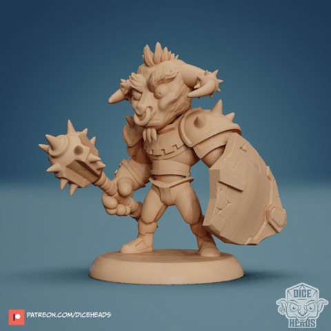 Image of Orc/ Minatour Paladin PRE-SUPPORTED 24mm