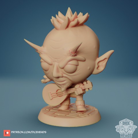 Image of Chibi Devilkin Bard 24mm PRE-SUPPORTED
