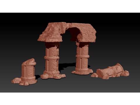 Image of Tabletop gaming scatter terrain ruins arch pillar