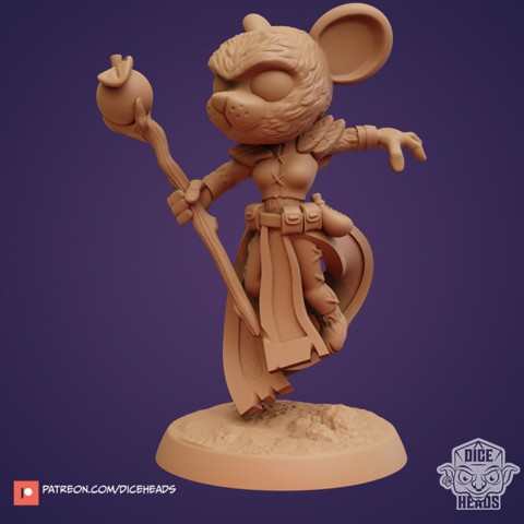 Image of Mousefolk Druid  (Pre-supported included)