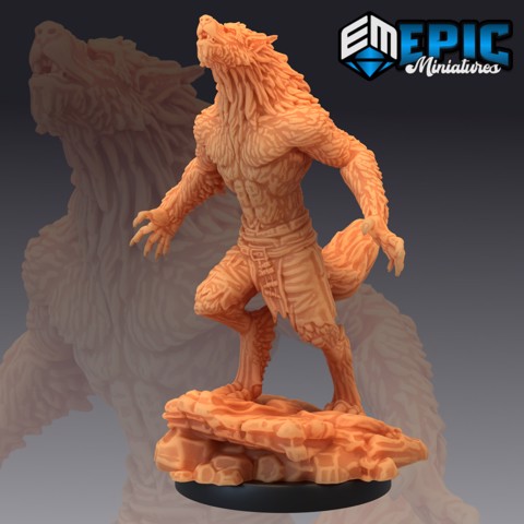 Image of Werewolf Howling / Man Wolf Warrior / Lycanthrope