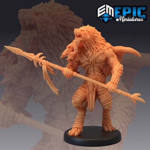 Image of Werewolf Alpha / Man Wolf Spear Warrior / Lycanthrope Lord