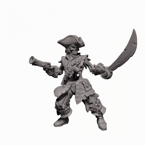 Image of Skeleton Pirate Captain- Professionally pre-supported!