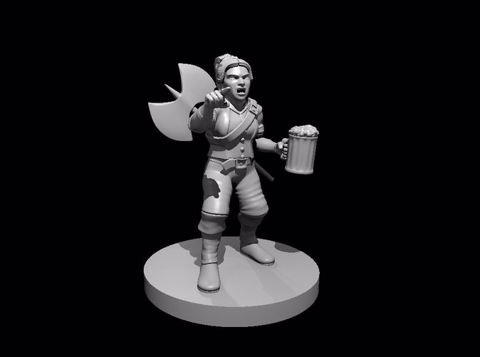 Image of Dwarf Female Fighter Drunk & Angry