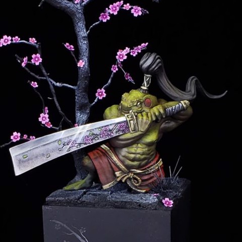 Image of Hikkiyori Swordmaster -Toad Samurai  - Professionally pre-supported!