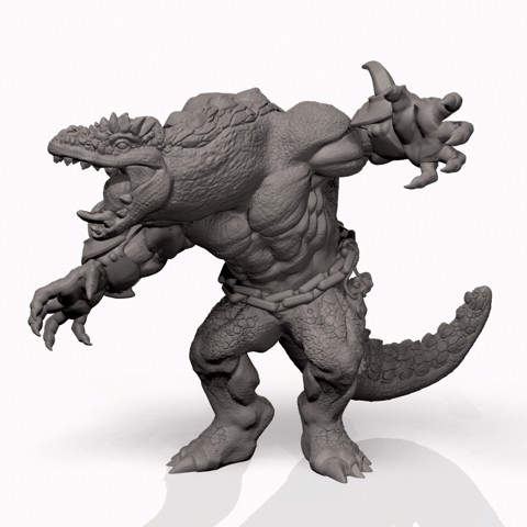 Image of Lizardman Champion  - Professionally pre-supported!