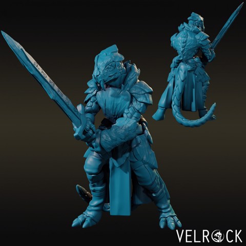 Image of Lizardfolk Warrior with Greatsword (Male) NOW PRESUPPORTED