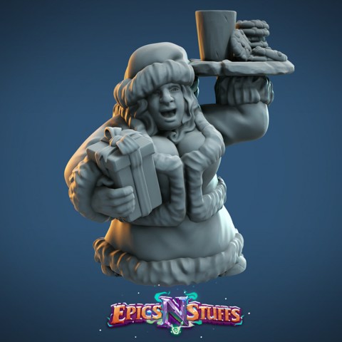 Image of Dwarven Mrs Claus Miniature - pre-supported