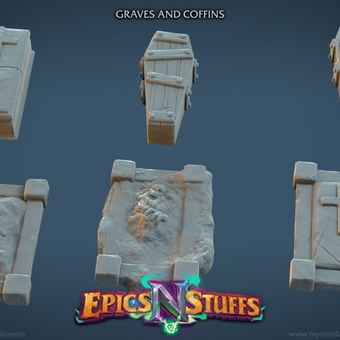 Image of Graves and Coffins miniatures - pre-supported