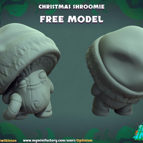 Image of Christmas Shroomie Miniature - pre-supported