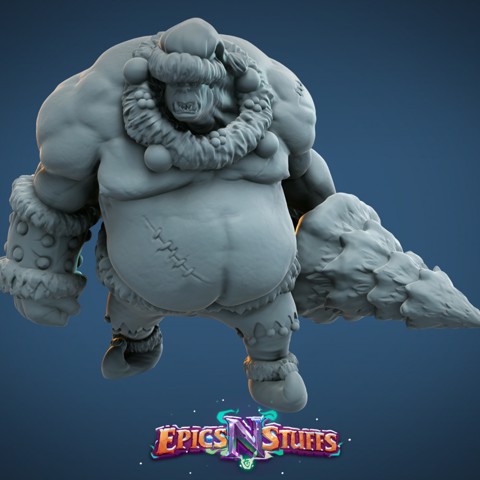 Image of Christmas Ogre Miniature - pre-supported