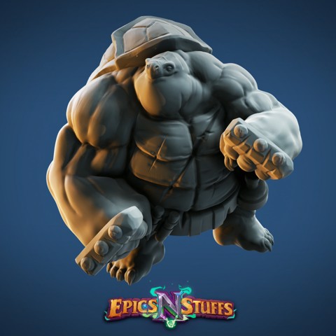 Image of Tortle Brawler Miniature - pre-supported