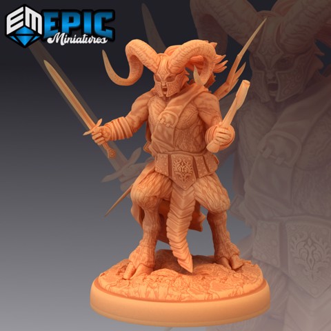 Image of Satyr Armored Fighting / Pan Warrior Sword / Forest Guardian Axe