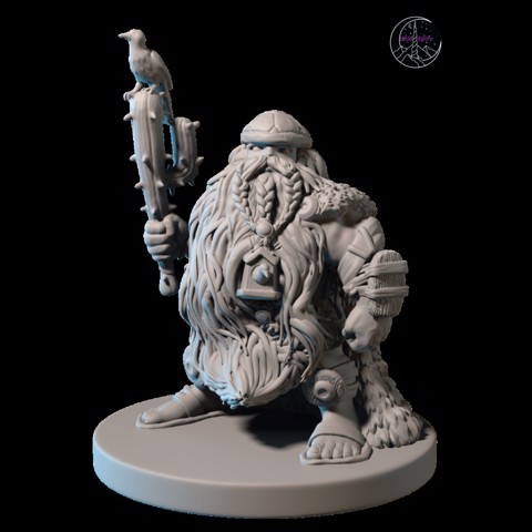Image of Dwarf Druid (28mm Pre-supported)