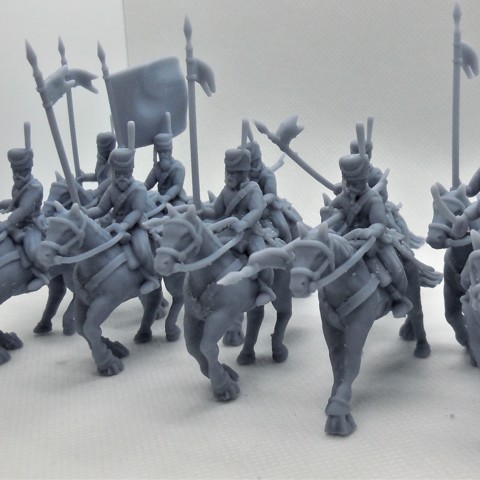 Image of Cosaques ! 10 Cavaleriers en bonnet d'ourson - 28mm